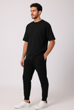 Black Oversized T-shirt With Jogger Coord