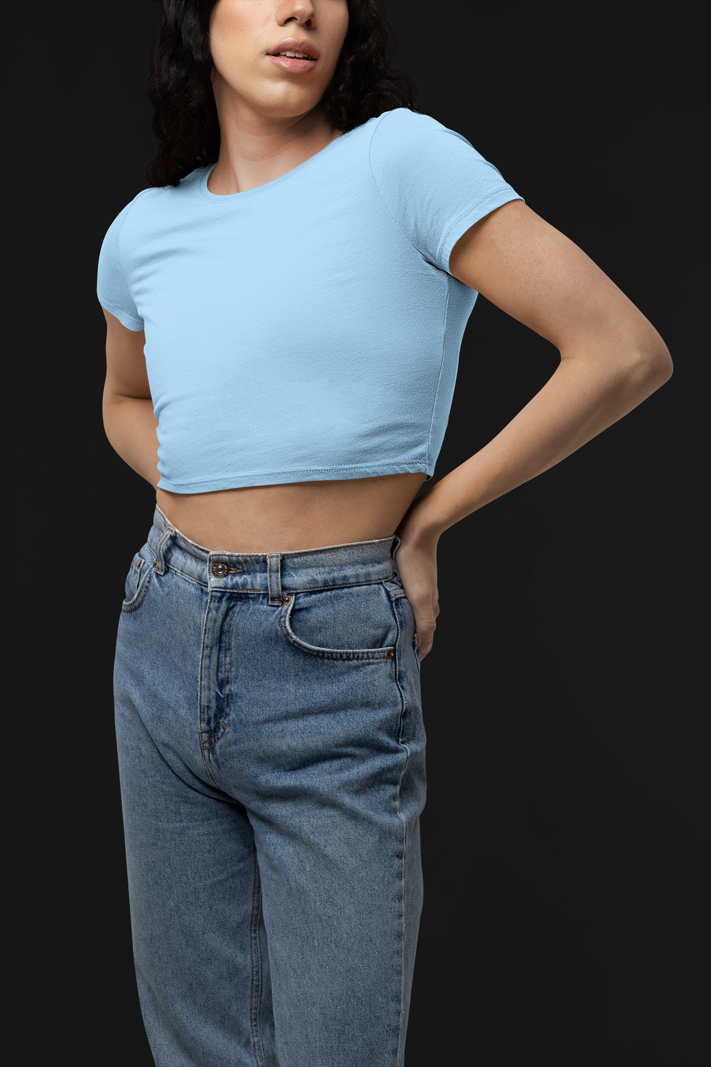 Sky Blue Crop Top