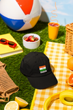 India Flag Black Baseball Cap