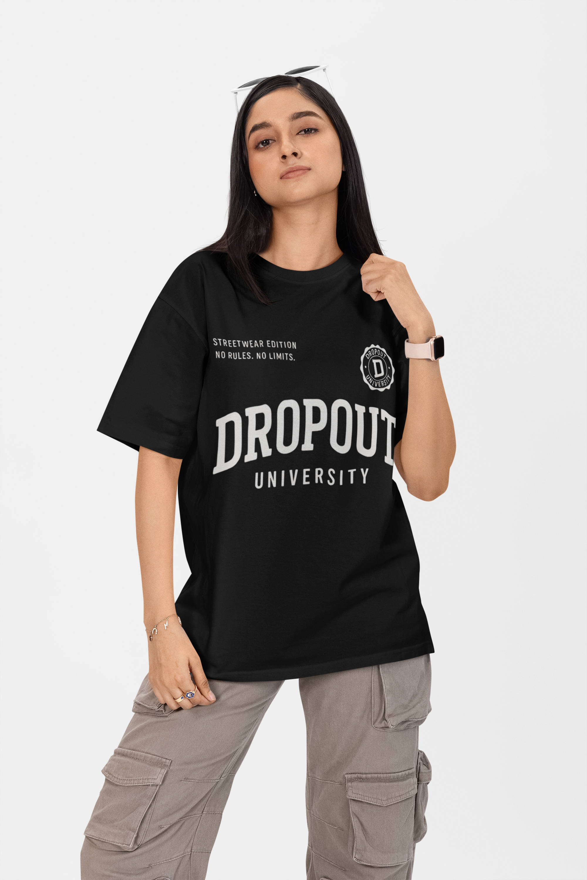 Dropout Black Oversized T-shirt