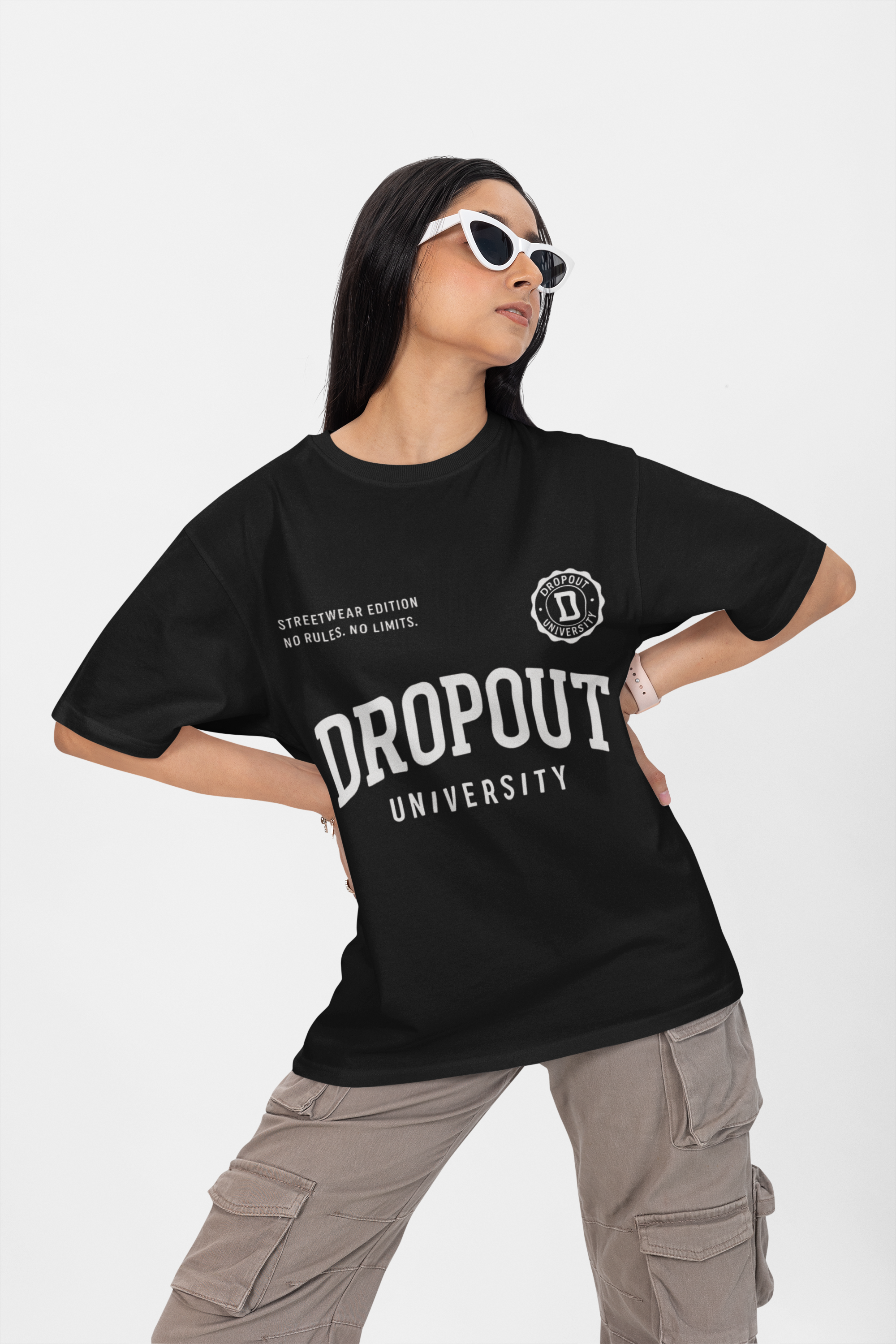 Dropout Black Oversized T-shirt