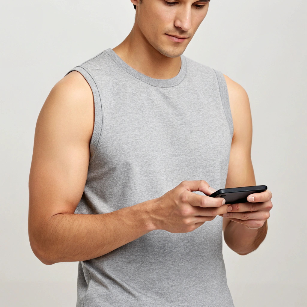 Everyday Sleeveless T-shirt- Gray Melange