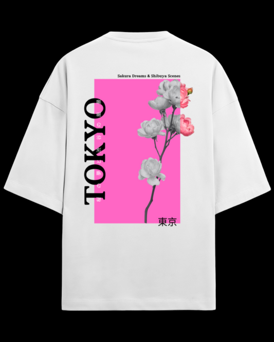 Tokyo White Unisex Oversized T-shirt