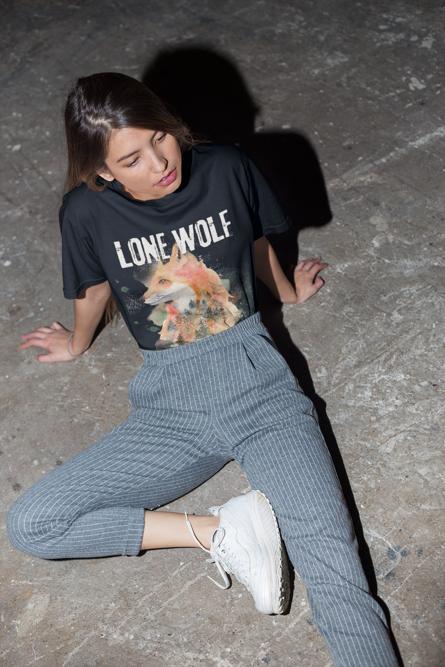 Lone Wolf Navy Blue Unisex Oversized T-shirt